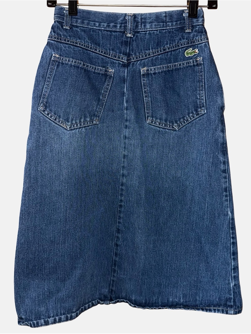 Vintage IZOD Lacoste For Her A-line denim midi skirt women’s sz 6 (fits smaller) - Picture 5 of 9